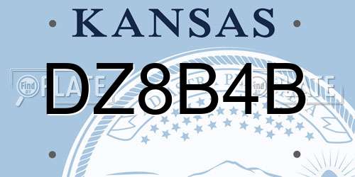 DZ8B4B Kansas License Plate