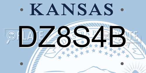 DZ8S4B Kansas License Plate
