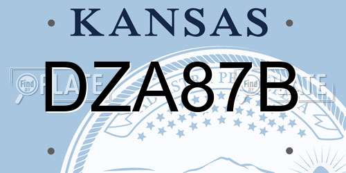 DZA87B Kansas License Plate