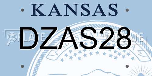 DZAS28 Kansas License Plate