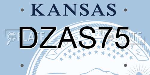 DZAS75 Kansas License Plate