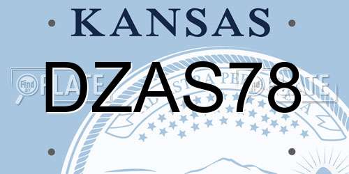 DZAS78 Kansas License Plate