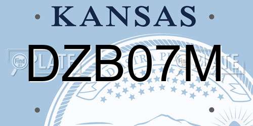 DZB07M Kansas License Plate