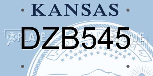 DZB545 Kansas License Plate