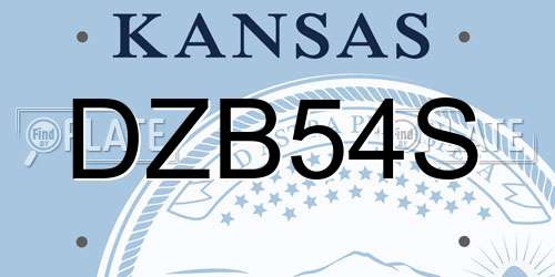 DZB54S Kansas License Plate
