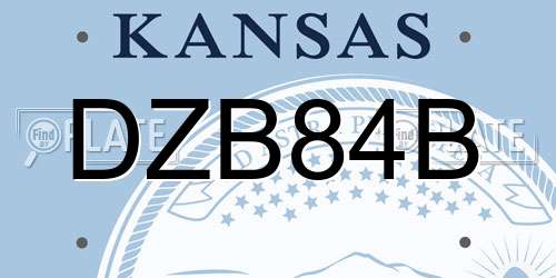 DZB84B Kansas License Plate