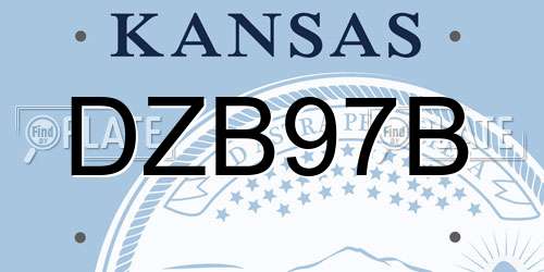 DZB97B Kansas License Plate