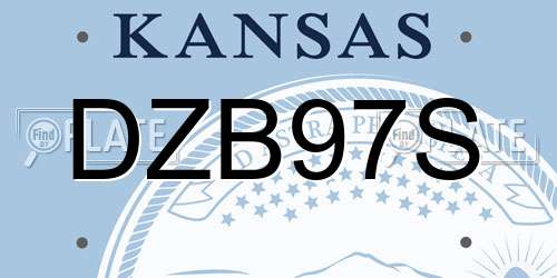 DZB97S Kansas License Plate