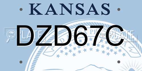 DZD67C Kansas License Plate