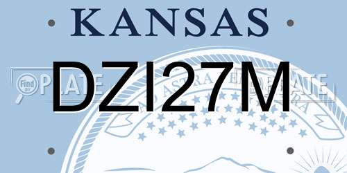 DZI27M Kansas License Plate