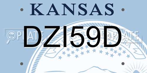 DZI59D Kansas License Plate