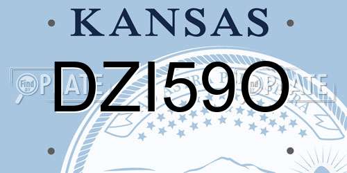 DZI59O Kansas License Plate