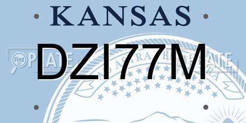 DZI77M Kansas License Plate