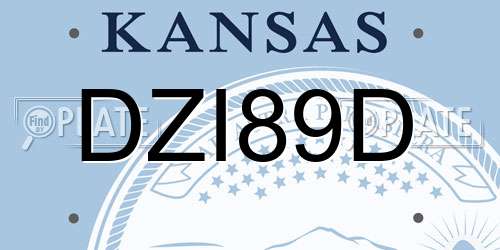 DZI89D Kansas License Plate