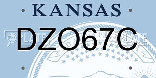 DZO67C Kansas License Plate