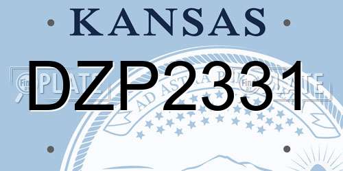 DZP2331 Kansas License Plate
