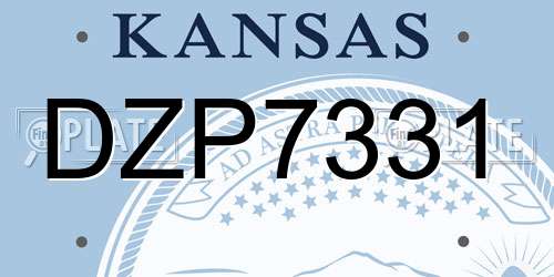 DZP7331 Kansas License Plate