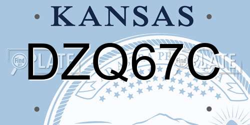 DZQ67C Kansas License Plate