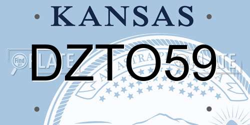 DZTO59 Kansas License Plate