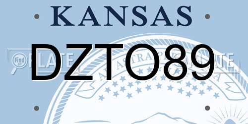 DZTO89 Kansas License Plate