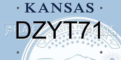 DZYT71 Kansas License Plate