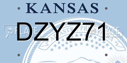 DZYZ71 Kansas License Plate