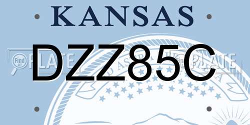 DZZ85C Kansas License Plate
