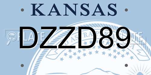 DZZD89 Kansas License Plate