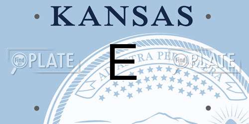 E Kansas License Plate