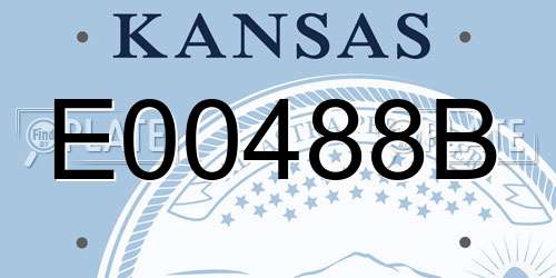 E00488B Kansas License Plate