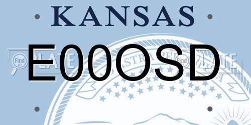 E00OSD Kansas License Plate