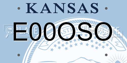 E00OSO Kansas License Plate