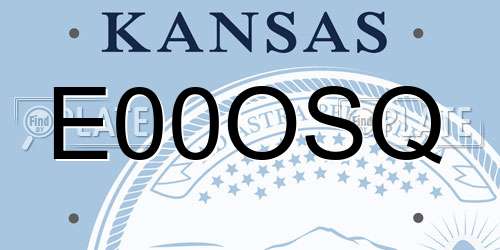 E00OSQ Kansas License Plate