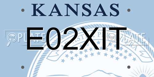 E02XIT Kansas License Plate