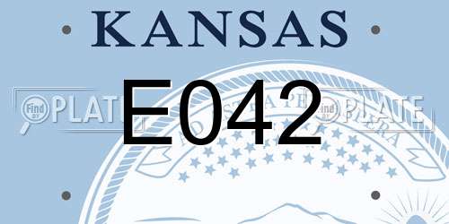 E042 Kansas License Plate