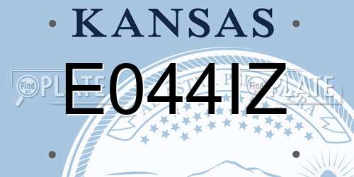 E044IZ Kansas License Plate