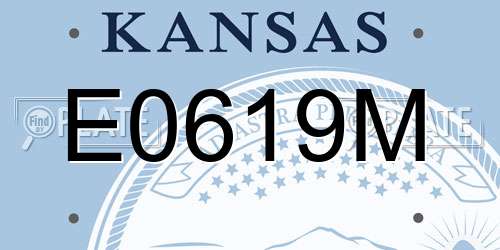 E0619M Kansas License Plate
