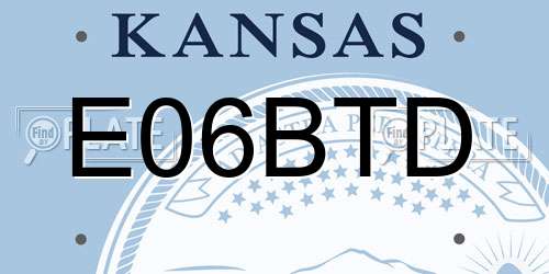 E06BTD Kansas License Plate