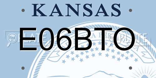 E06BTO Kansas License Plate
