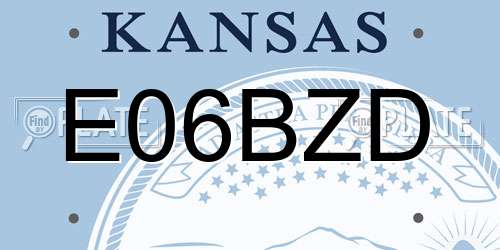 E06BZD Kansas License Plate