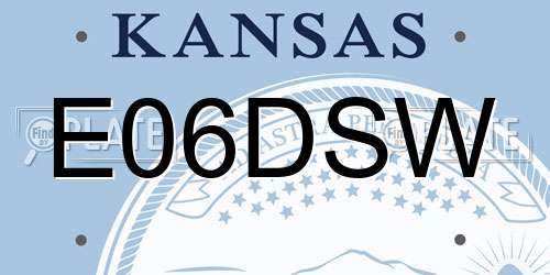 E06DSW Kansas License Plate