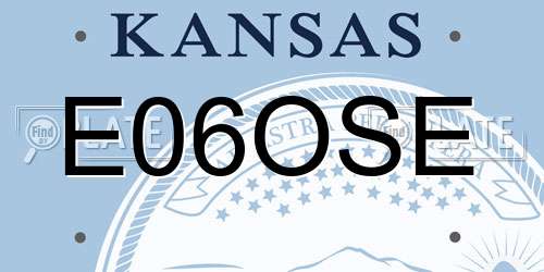 E06OSE Kansas License Plate