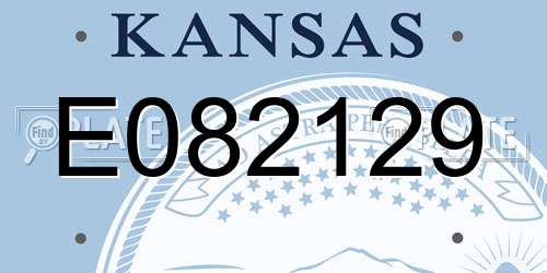 E082129 Kansas License Plate