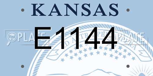 E1144 Kansas License Plate