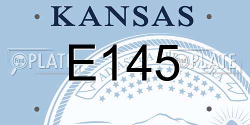 E145 Kansas License Plate