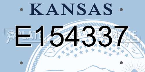 E154337 Kansas License Plate