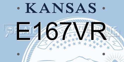 E167VR Kansas License Plate