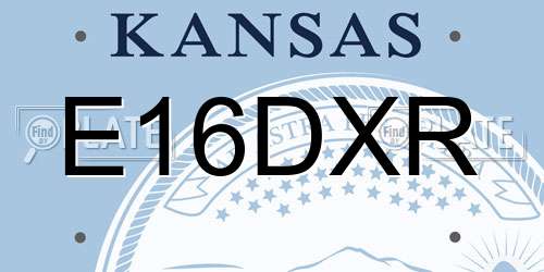 E16DXR Kansas License Plate