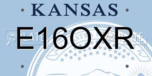 E16OXR Kansas License Plate