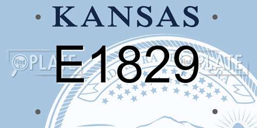 E1829 Kansas License Plate